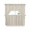 thumbnail image 1 of Ivory White Swag Valance and Tier Curtains 24'' Length Set, Modern Pure Ivory White Light Filtering Kitchen Curtains, Tier Curtain Valances for Bathroom/Living Room/Bedroom/Café, 1 of 6