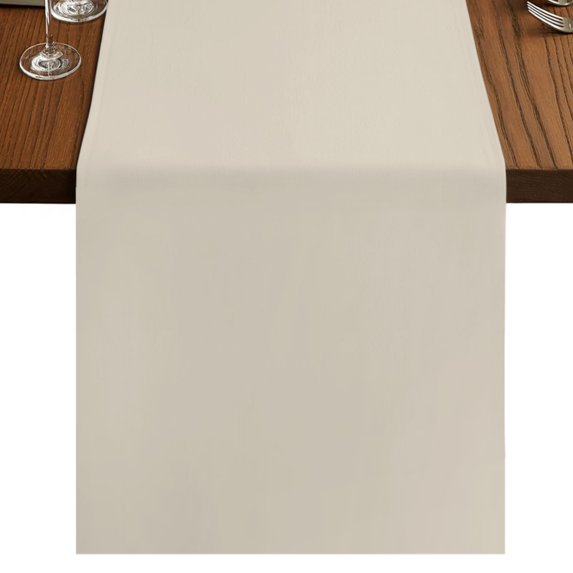 Ivory White Table Runner 60 Inches Long, Cotton Linen Table Runner Dresser Scarf, Modern Pure Ivory White Fabric Tablerunners for Dining Coffee Tables Wedding Holiday Party 13"x60"