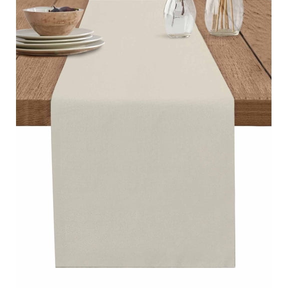 Ivory White Table Runner Modern Pure Ivory White Tablerunners 16 x 72 Inch, Table Decorations Tabletop Scarf for Summer Gathering Holiday Farmhouse Kitchen Dining Decor