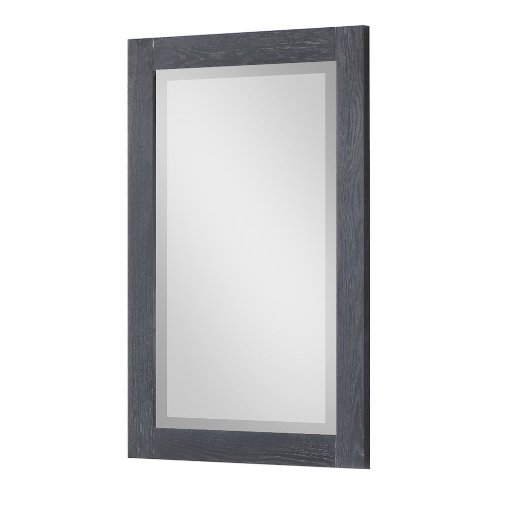 Ivy Black Oak Rectangular Wood Framed Wall Mirror