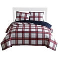 thumbnail image 1 of Ivy 3 Piece Full Queen Plaid Coverlet with Matching Shams - Red - White, 1 of 4
