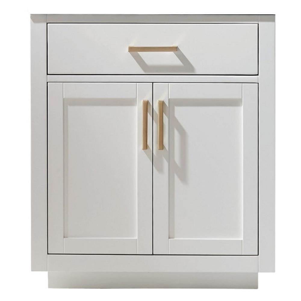 Ivy 30" White Solid Wood Single Bathroom Vanity Cabinet