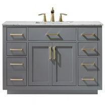 Ivy 48" Marble Countertop Single Vanity w/o Mirror Gray