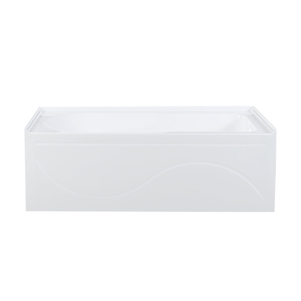 Ivy 60" x 30" White Acrylic Alcove Bathtub with Apron