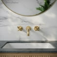 thumbnail image 1 of Ivy 8 in. Widespread Double Cross-Handle Wall Mount Bathroom Faucet in Brushed Gold, 1 of 7