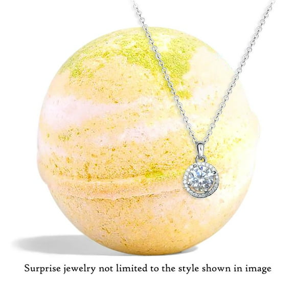 Ivy & Bauble Handmade Sweet Fruit Scent Jewelry Bath Bombs with Surprise Necklace |Made in USA |No Paraben No Preservatives No Phosphate| Aroma Therapeutic Moisturizer for Bubble & Spa Bath| 8oz