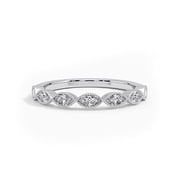 Ivy & Bauble White Gold Plated Simulated Diamond CZ Art Deco Wedding Ring Band, Size 6