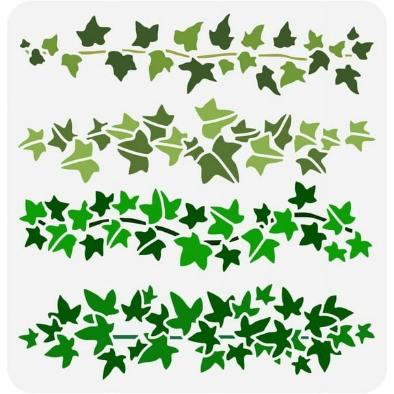 Ivy Border Painting Stencil 11.8x11.8 inch Reusable Ivy Vines Painting Template Vine Border Drawing Stencil Plant Theme Craft Stencil for Painting on Wall Wood DIY Home Decoration for diy