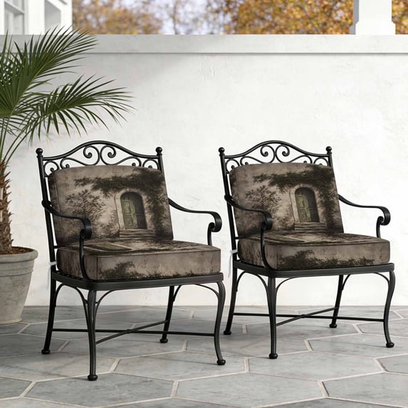 Ivy Covered Archway Waterproof Cushion Covers Set of 4, Rustic ...