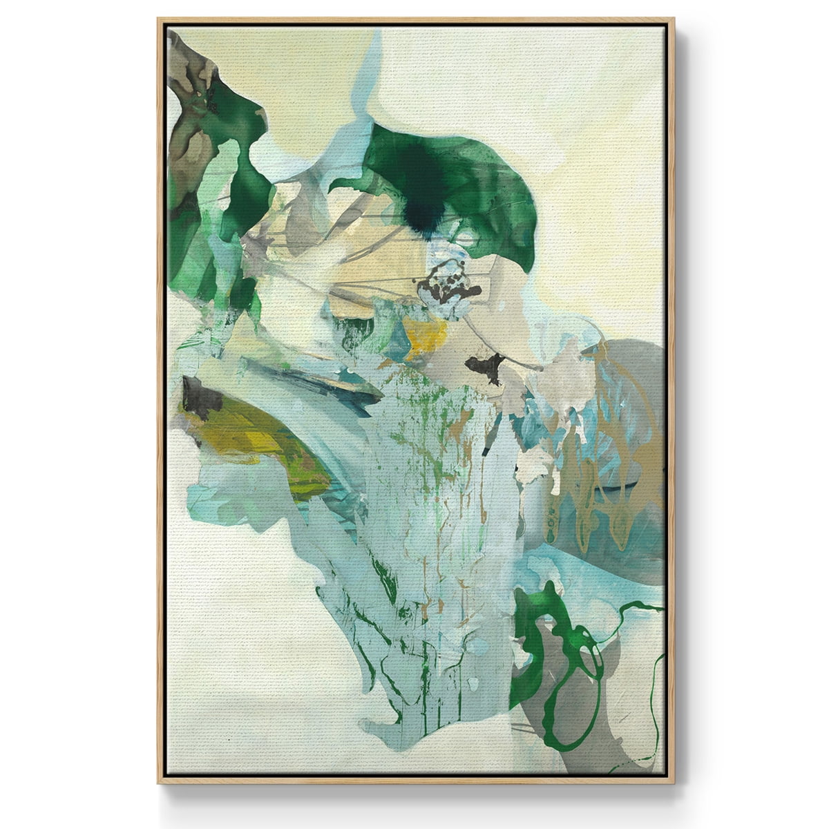 Ivy Framed Premium Gallery Wrapped Canvas - Ready to Hang - 17 x 25 - Natural Wood Floating Frame