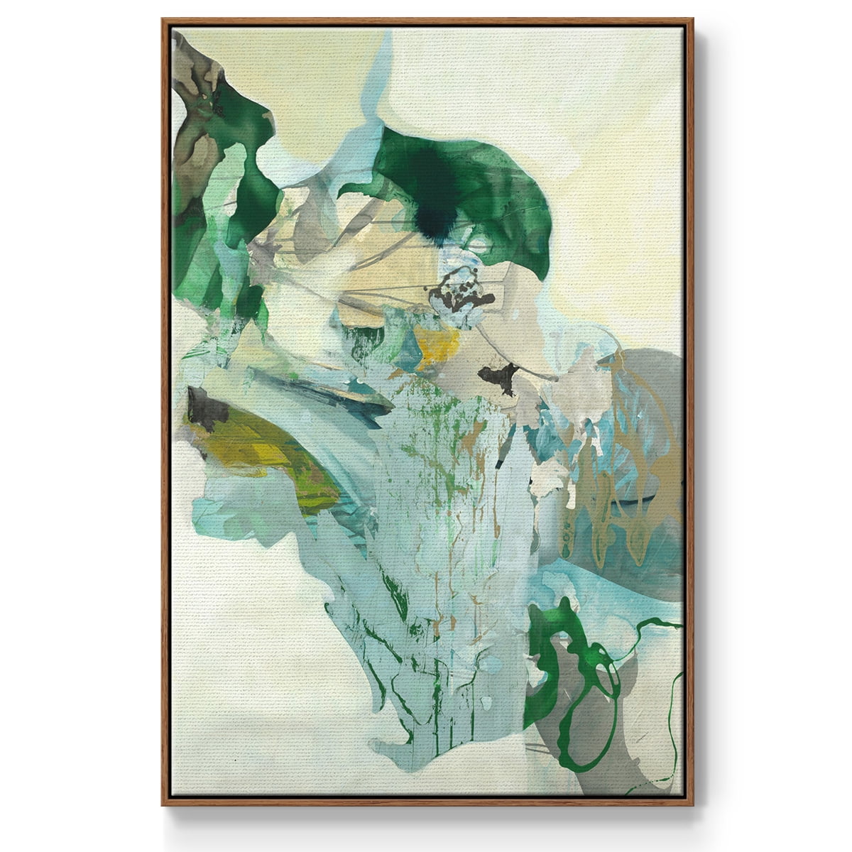 Ivy Framed Premium Gallery Wrapped Canvas - Ready to Hang - 17 x 25 - Walnut Floating Frame