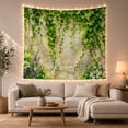 thumbnail image 1 of Ivy and Garden Flowers Around a Weathered Stone Wall, Serene Illustration for Flower Lovers, Garden Art, Housewarming Gift, Tapestry Wall Hanging for Living Room and Bedroom, 1 of 7