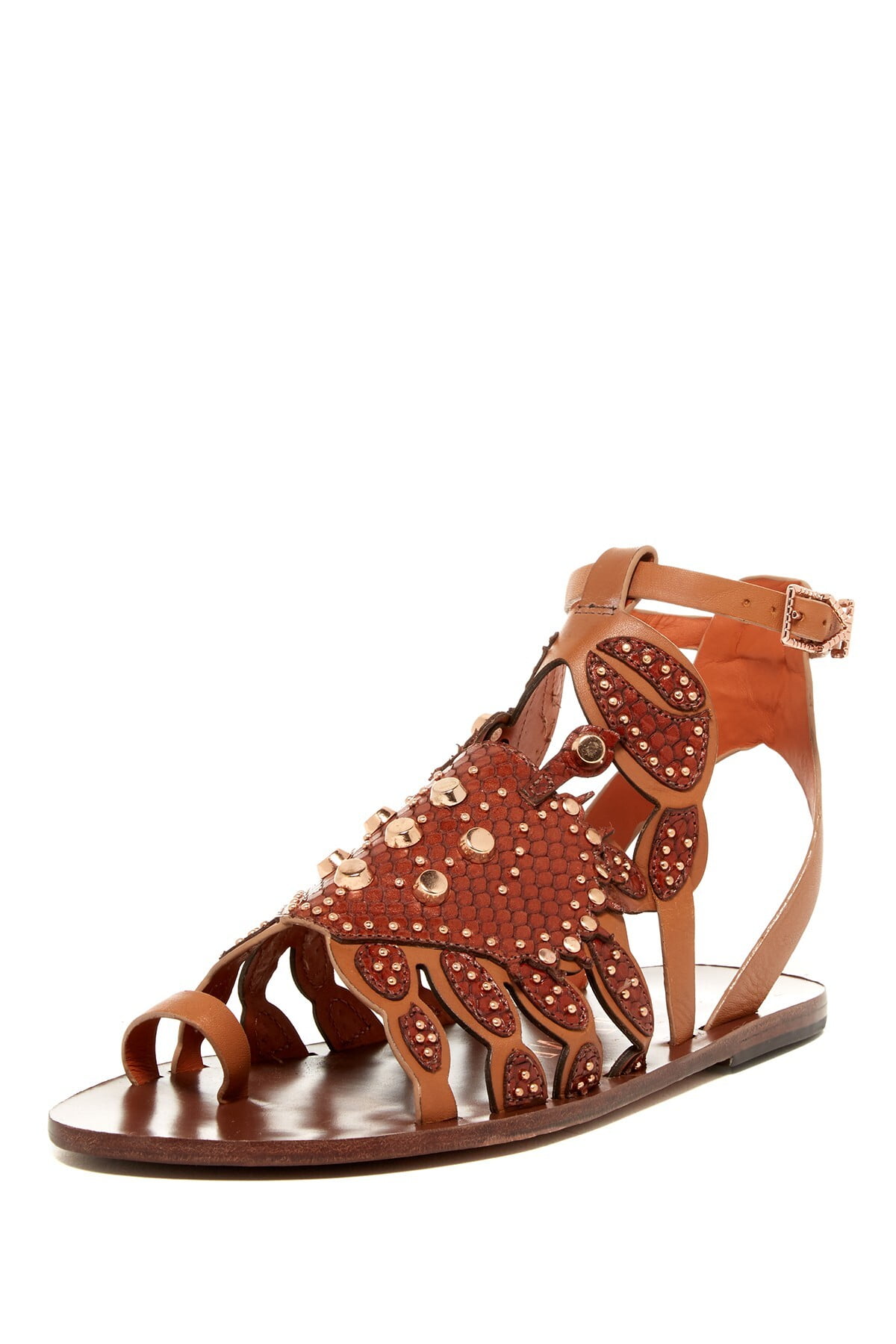 cognac gladiator sandals