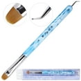 thumbnail image 1 of Ivy L Premium 2 Way French Manicure Gel Nail Brush and Dotting Tool - Blue and White Marble Acrylic Handle - Size 16, 1 of 7