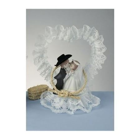 Ivy Lane Design 70-443 Cake Western Couple Lace Top - Trimmed White