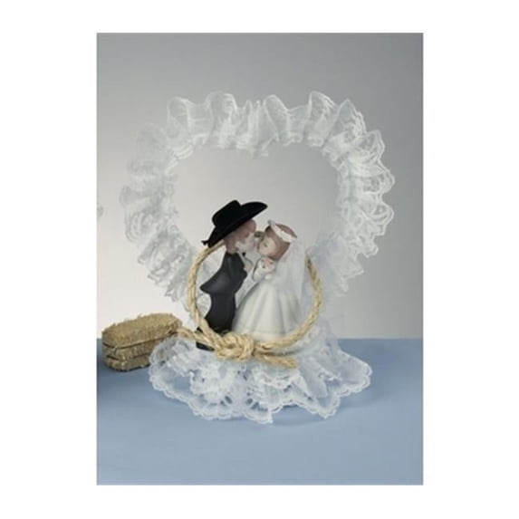Ivy Lane Design 70-443 Cake Western Couple Lace Top - Trimmed White