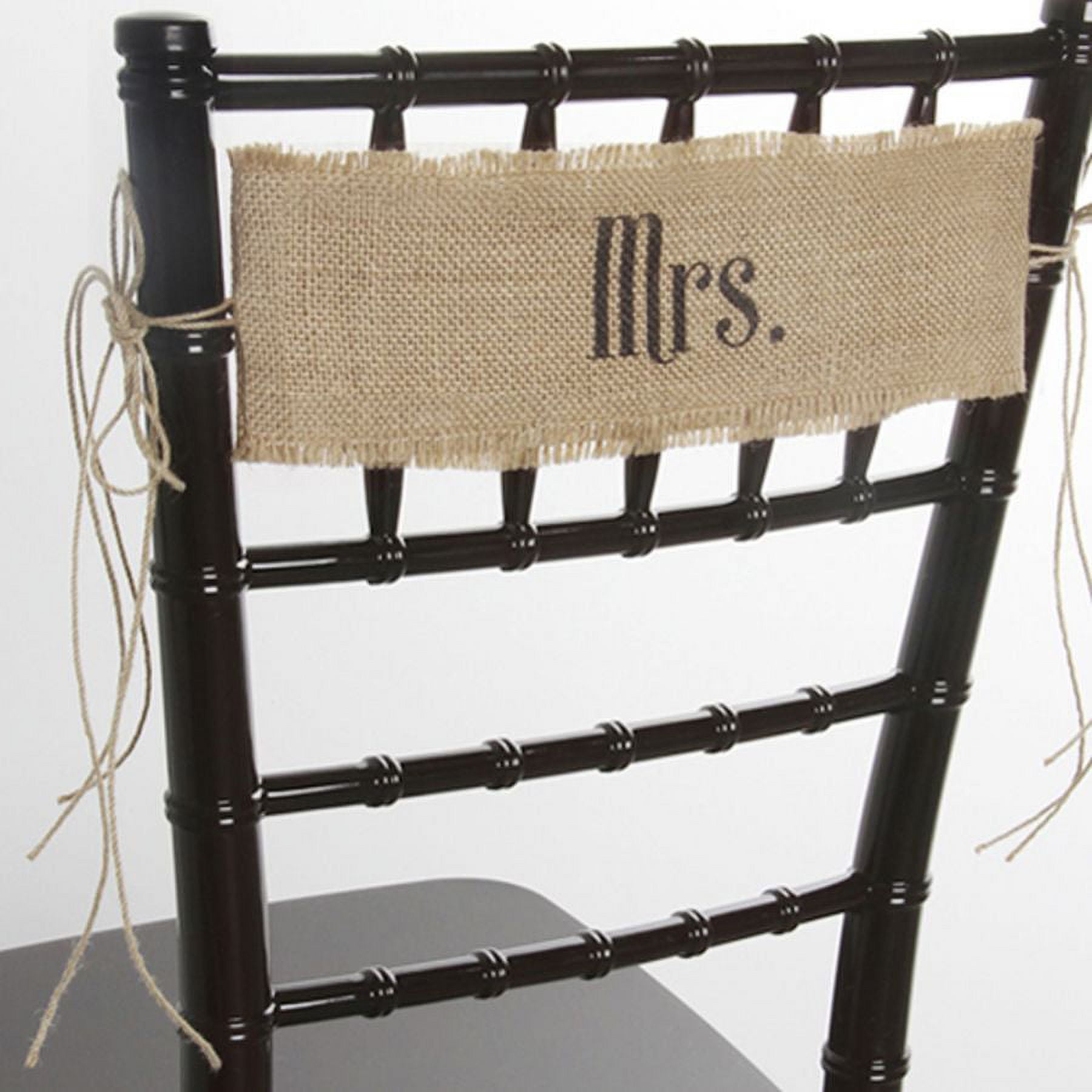 Ivy Lane Design Mr. and Mrs. Burlap Chair Sashes w/Jute Ties - Walmart.com