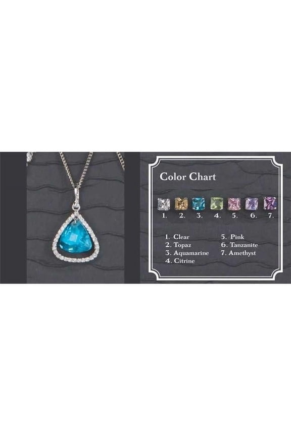 Silver Tanzanite Stone Earrings With Rhinestone Edge Large Drop Pendant - Tan