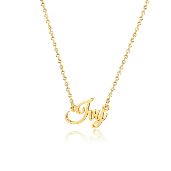 Ivy Name Necklace Personalized, Gold Plated Custom Name Necklace Charm Jewelry Gift for Women