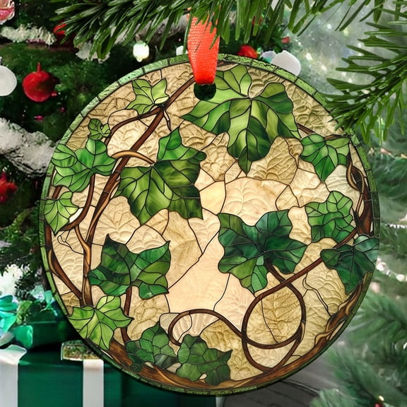 Ivy Ornament Sun Catcher, Wall Hanging Colored Decor Room Indoor Window Decor, Halloween, Christmas Hanging Mother Day, 2025, Holiday 2025, Holiday Decoration, Seasonal Keepsake,