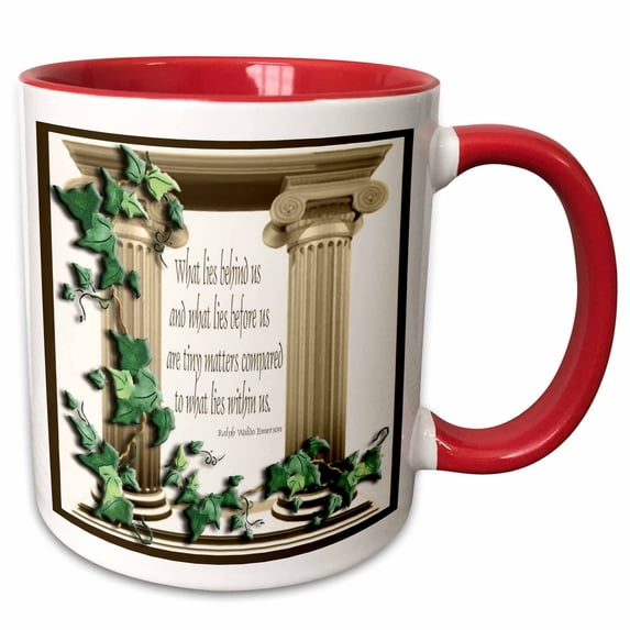 3drose, Ivy Pillars What Lies Behind Us, 11oz Two-tone Red Mug