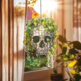 thumbnail image 1 of Ivy Skull Acrylic Suncatcher Colorful Gothic Botanical Art 2D Flat Window Hanging Creepy Gift, 1 of 5