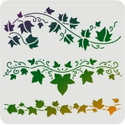 Ivy Stencil Classic Wall Border Leaf Stencils for Painting Reusable Vine Stencil DIY Craft Leaf Drawing Stencil for Painting on Wood Paper Fabric Floor Wall