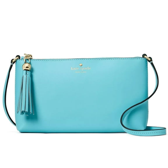 Kate Spade New York Women's Amy Small Zip Leather Crossbody Bag (Stone Blue)
