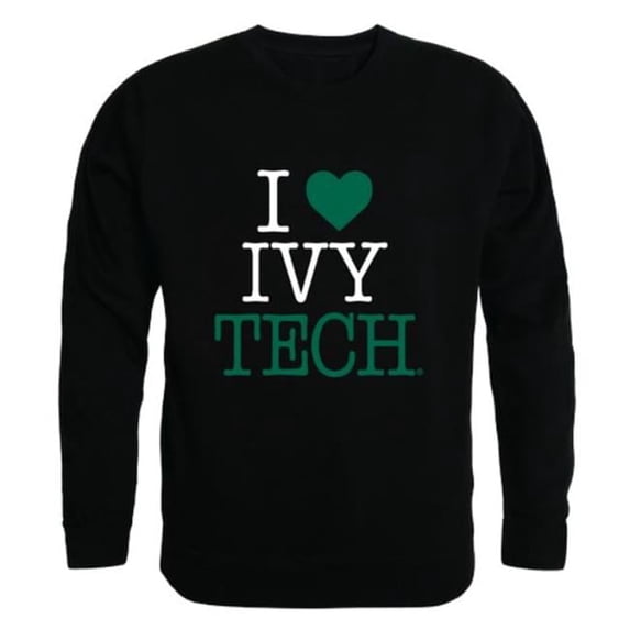 Ivy Tech Community College I Love Crewneck Sweatshirt, Black - Large