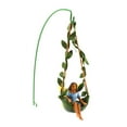 thumbnail image 1 of Ivy Tree Swing Dark Hair Fairy Girl Mini Figurine Garden Accessory Dollhouse Decor, 1 of 3