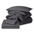 thumbnail image 1 of Ivy Union 6 Piece Box Stitched Comforter and Sheet Set - Comfy, Breathable, All Season - Twin/Twin XL, Forged Iron Grey, 1 of 9