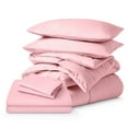 thumbnail image 1 of Ivy Union 7 Piece Box Stitched Comforter and Sheet Set - Comfy, Breathable, All Season - Full, Light Pink, 1 of 9