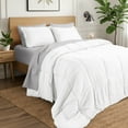 thumbnail image 1 of Ivy Union Comforter Set - Box Stitch - Easy Care Ultra-Soft Microfiber - All Season Warmth - Bedding Comforter - Cal King - White, 1 of 7