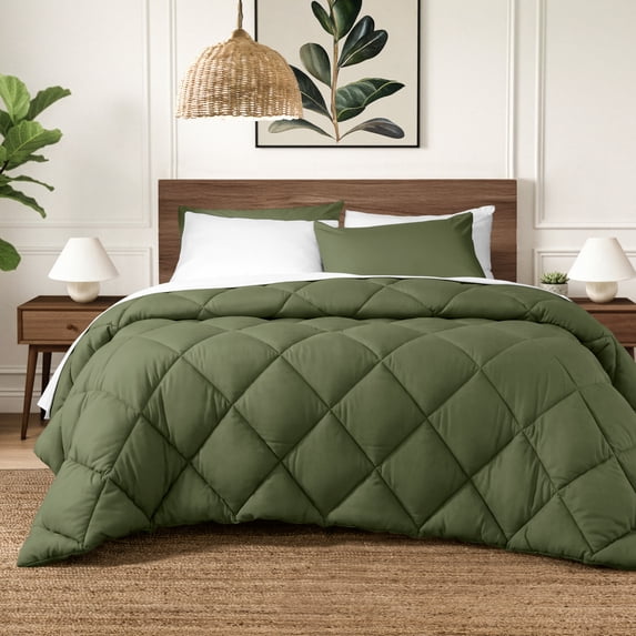 Ivy Union Comforter Set - Diamond Stitch - Easy Care Ultra - Soft Microfiber - All Season Warmth - Bedding Comforter Set - Queen - Cypress