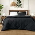 thumbnail image 1 of Ivy Union Comforter Set - Diamond Stitch - Easy Care Ultra - Soft Microfiber - All Season Warmth - Bedding Comforter Set - Twin/Twin XL - Black, 1 of 7