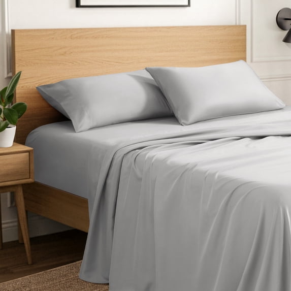 Ivy Union Microfiber Sheet Set - 3-Pieces - Breathable - Deep Pocket, Twin, Cloud Gray