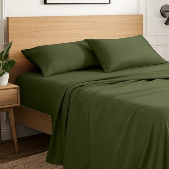 Ivy Union Microfiber Sheet Set - 4-Pieces - Breathable - Deep Pocket, Full, Cypress