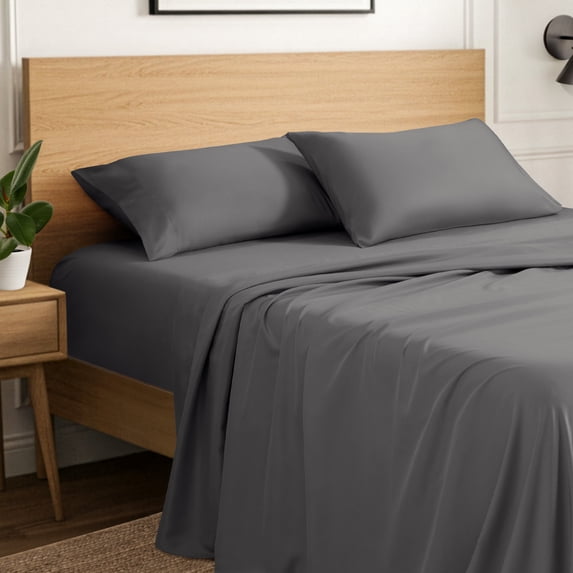 Ivy Union Microfiber Sheet Set - 4-Pieces - Breathable - Deep Pocket, Full XL, Gray