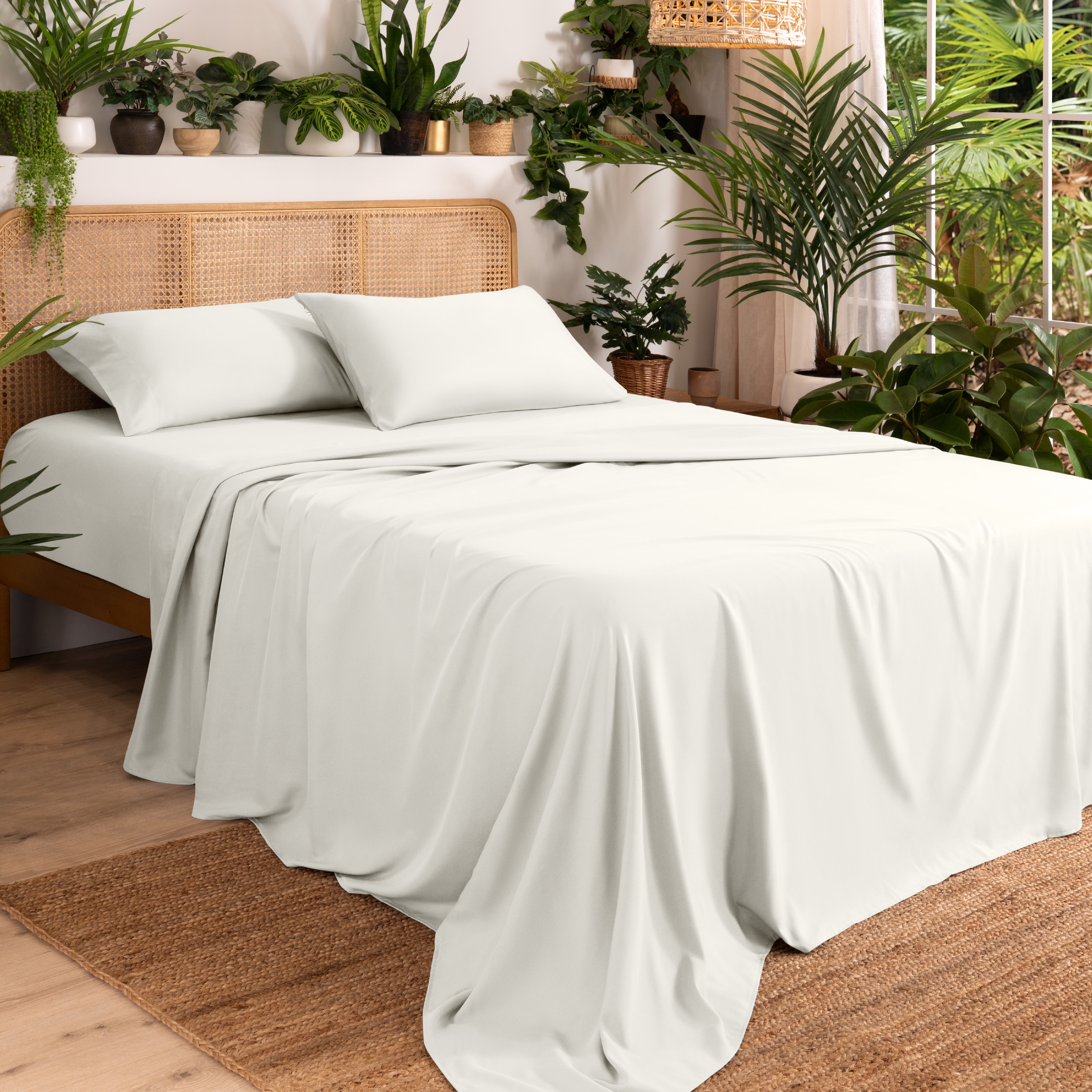 King Size Cream Egyptian Cotton Deep Pocket Sheet Set