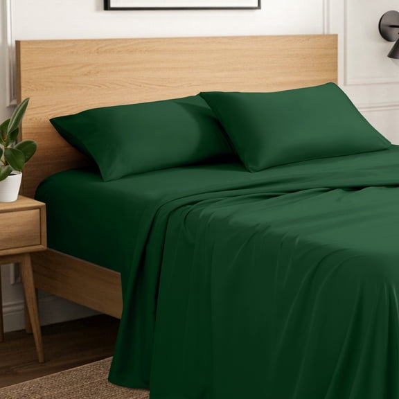 Ivy Union Microfiber Sheet Set - 4-Pieces - Breathable - Deep Pocket, King, Forest Green