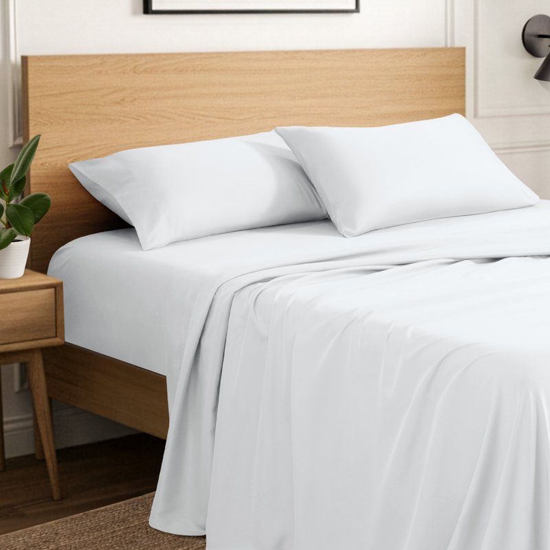 Ivy Union Microfiber Sheet Set - 4-Pieces - Breathable - Deep Pocket, Queen, White