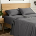 thumbnail image 1 of Ivy Union Microfiber Sheet Set - 5-Pieces - Breathable - Deep Pocket, Split King, Gray, 1 of 10