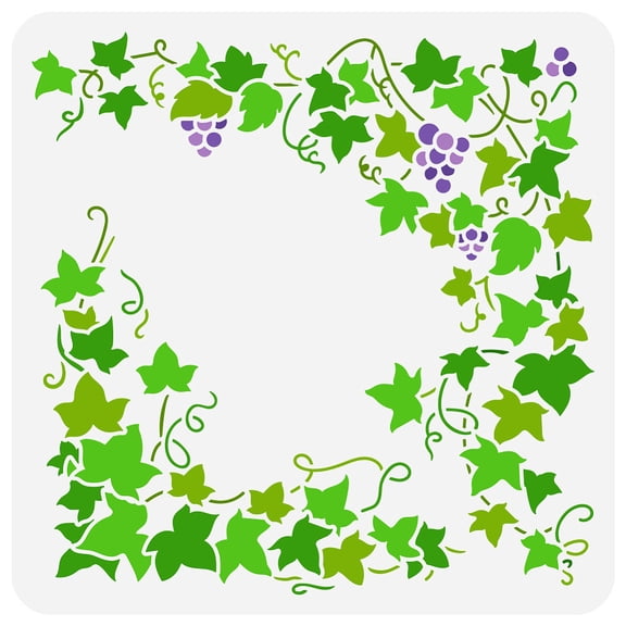 Ivy Vine Border Stencil 11.8x11.8 inch Ivy Border and Corners Stencil Classic Wall Border Leaf Stencil Hollow Out Vine Leaves Craft Stencil