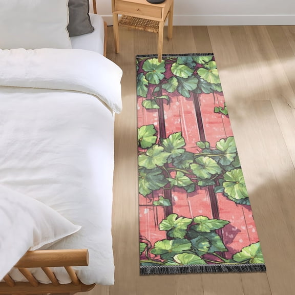 Ivy Vines on Wall Bedroom Runner Rug 2'x 6' Non Slip Carpet Indoor Home Area Rug Living Room