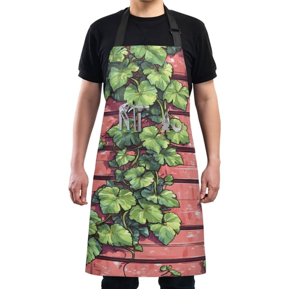 Ivy Vines on Wall Chef Kitchen Apron with Pockets for Women Waterproof Aprons for Cooking Baking
