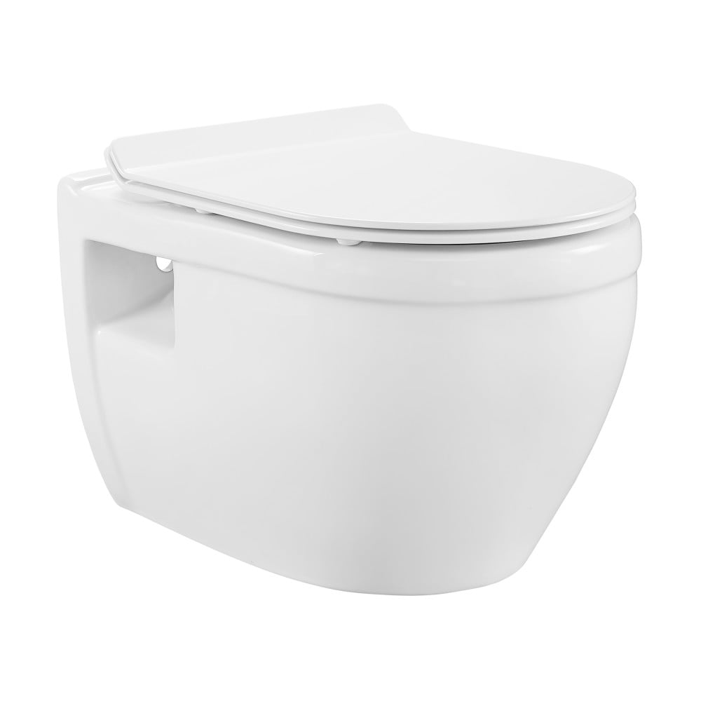 Ivy Glossy White Wall-Hung Elongated Toilet Bowl