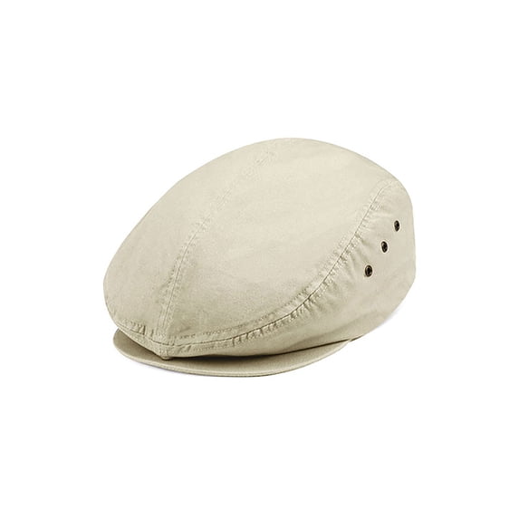 Ivy Washed Canvas Newsboy Hat Cap, Stone
