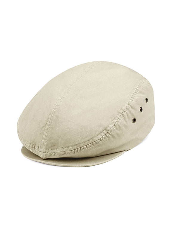 Ivy Washed Canvas Newsboy Hat Cap, Stone