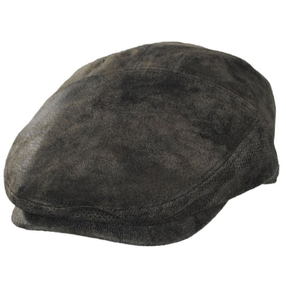Ivy Weather Leather Duckbill Flat Cap - SIZE:L - Chocolate Brown
