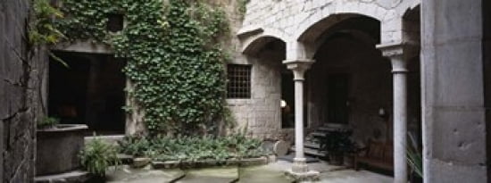 Ivy on the wall of a house Girona Spain Canvas Art - Panoramic Images (30 x 12)